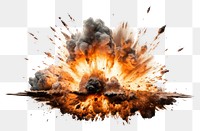 PNG  Explosion fire white background destruction.