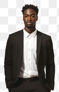 PNG  Black male portrait blazer tuxedo. AI generated Image by rawpixel.