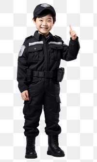 PNG Japanese kid police portrait costume child.
