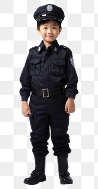 PNG Japanese kid police portrait child protection.