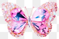 PNG  Butterfly jewelry glitter white background