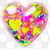 PNG Heart glitter white background gemstone. 