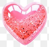 PNG  Pink heart glitter shape white background. 
