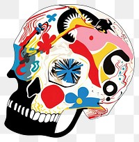 PNG  Skull red art creativity. AI generated Image by rawpixel.