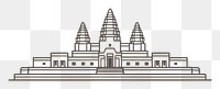 PNG  Angkor Wat drawing sketch line. AI generated Image by rawpixel.