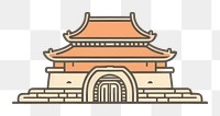 PNG  Forbidden city sketch line architecture. AI generated Image by rawpixel.