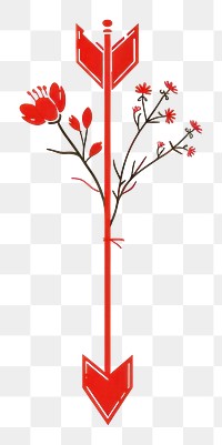 PNG  Cute flower arrow symbol plant red. AI generated Image by rawpixel.