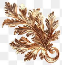 PNG A baroque leaf pattern gold white background.