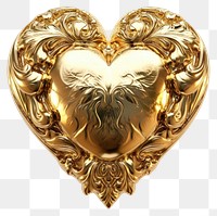 PNG Baroque heart gold jewelry pendant.