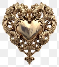 PNG Baroque heart jewelry pendant brooch.