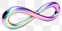 PNG  Infinity sign iridescent shape white background accessories.