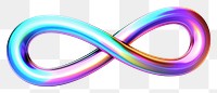 PNG  Infinity sign iridescent shape white background futuristic.