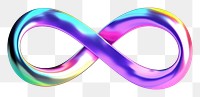 PNG  Infinity sign iridescent jewelry shape white background.