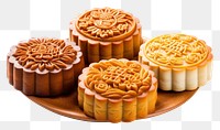 PNG 5 mooncake chinese dessert pastry food. AI generated Image by rawpixel.