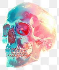 PNG  A Skull isolated on solid clear white background art photography portrait.