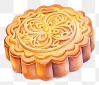 PNG Watercolor mooncake dessert food tart. AI generated Image by rawpixel.
