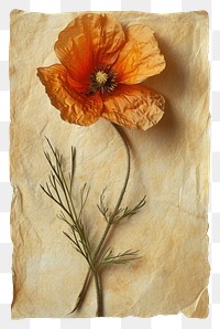 PNG Real Pressed a California Poppy flower poppy petal.