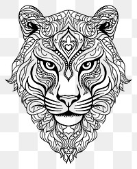 PNG Tiger head sketch doodle drawing