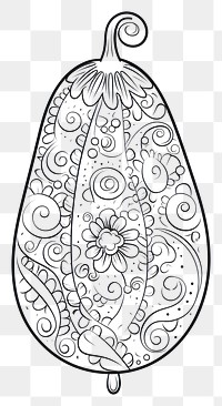 PNG Turkish cucumber doodle sketch pattern. 