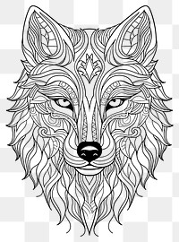 PNG Wolf head sketch drawing doodle