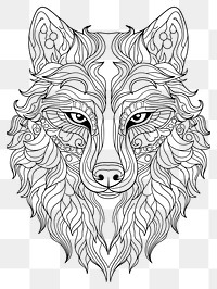 PNG Wolf head sketch drawing doodle. 
