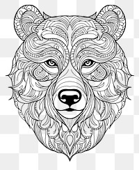PNG Bear head sketch doodle drawing. 