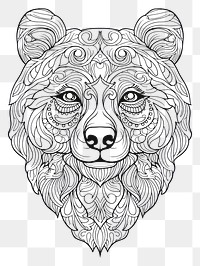 PNG Bear head sketch doodle drawing