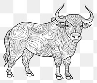 PNG Bull sketch livestock buffalo. 