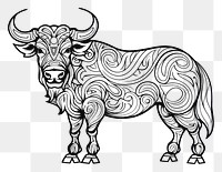 PNG Bull sketch livestock drawing. AI generated Image by rawpixel.