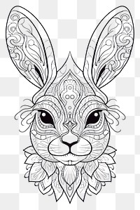 PNG Rabbit head sketch doodle drawing. 