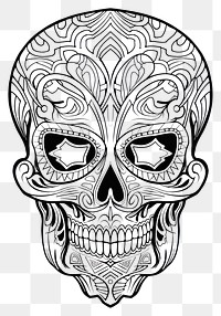 PNG Skull sketch doodle drawing. 