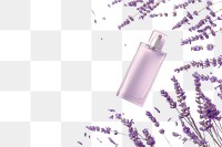 PNG Perfume glasses bottle mockup lavender cosmetics flower.