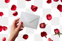 PNG Envelope mockup holding flower paper.