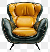 PNG A glossy armchair furniture yellow green.