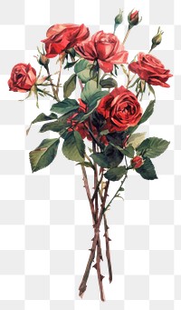 PNG  A valentine rose bouquet flower plant art.