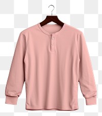 PNG  Henley top sweatshirt sleeve blouse. AI generated Image by rawpixel.