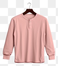 PNG Henley top sweatshirt sleeve blouse. 