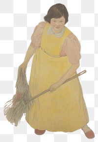 PNG A homemaker cleaning painting holding.