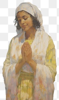 PNG A Muslim person praying to God painting portrait adult.