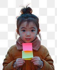 PNG Sticky notes holding light child.