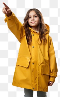 PNG Teen girl raincoat holding yellow.
