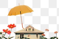PNG A Home insurance umbrella flower architecture.