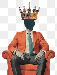 PNG Sitting crown adult man.