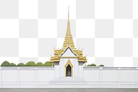 PNG  Thai temple architecture building pagoda. 