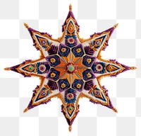 PNG  Celestial Star in embroidery style pattern kaleidoscope accessories.