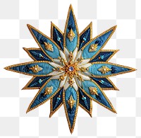 PNG  Celestial Star in embroidery style jewelry brooch star.