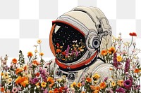 PNG  An astronaut helmet flower outdoors nature.