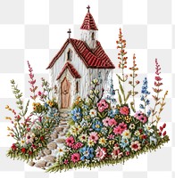 PNG  Christ Church embroidery pattern flower.