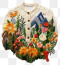 PNG  A mountain embroidery sweater pattern.
