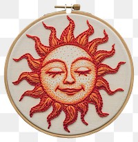 PNG  Simple red Sun embroidery pattern sun.